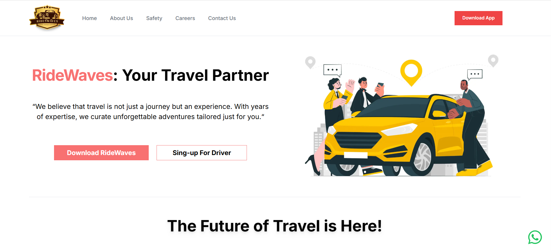RideWaves travel website preview