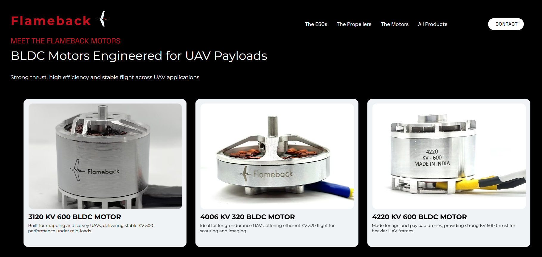 FlameBack Tech drone website preview